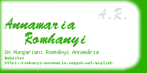 annamaria romhanyi business card