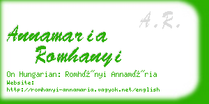 annamaria romhanyi business card